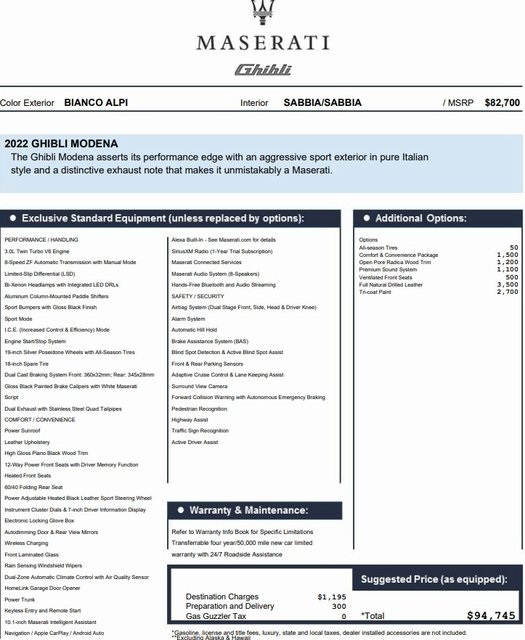 2022 Maserati Ghibli Modena's photo