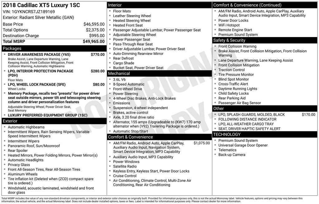 2018 Cadillac XT5 Luxury's photo