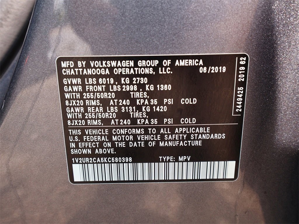 2019 Volkswagen Atlas V6 SE Technology photo 25