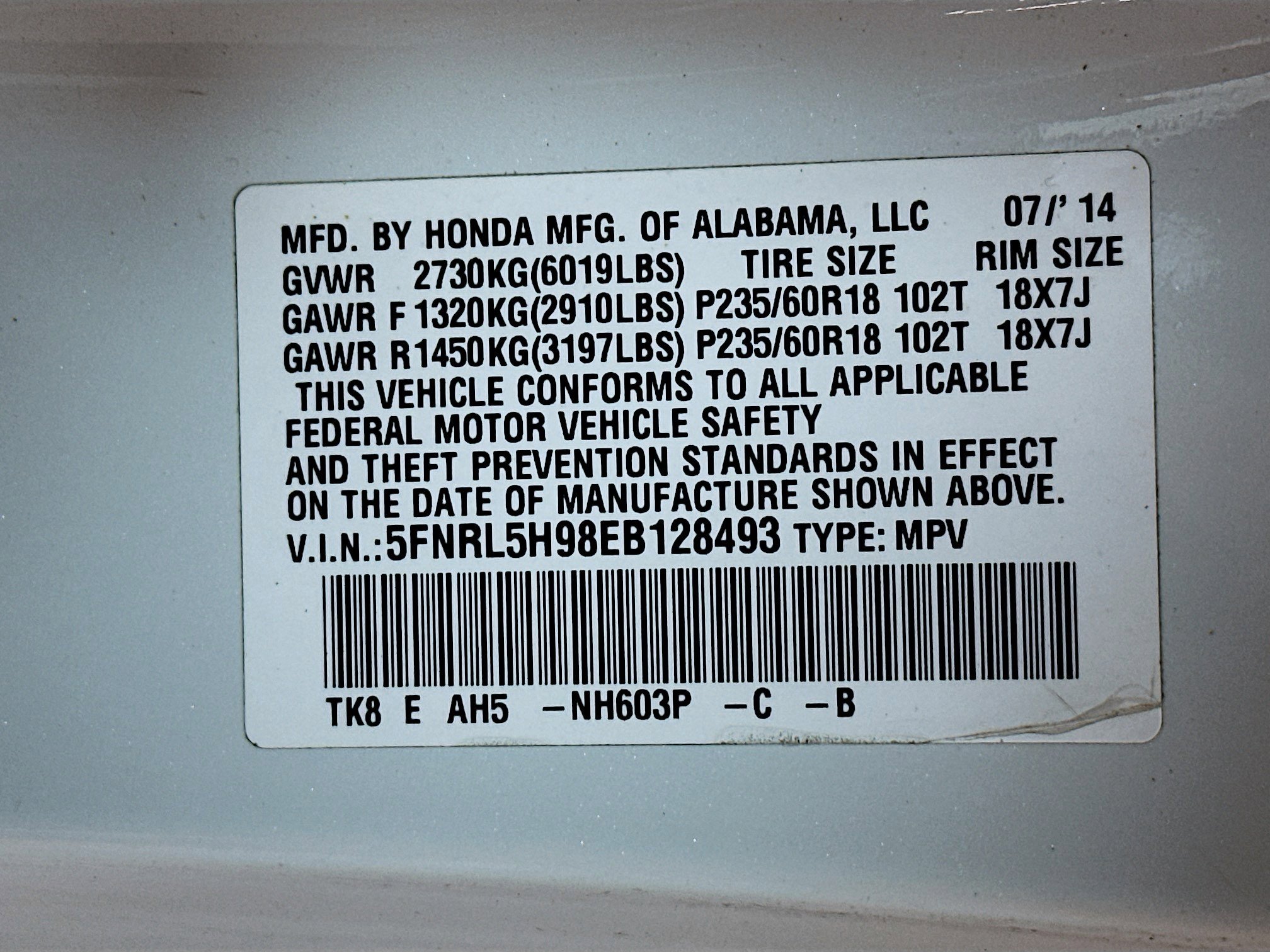 2014 Honda Odyssey Touring photo 31