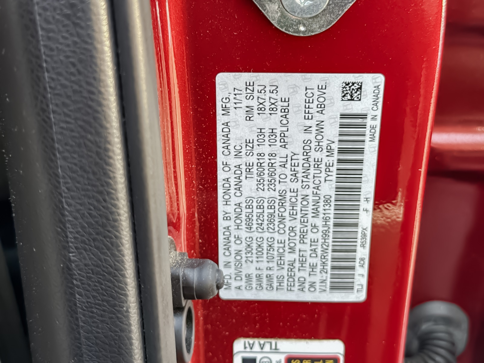 2018 Honda CR-V Touring photo 28