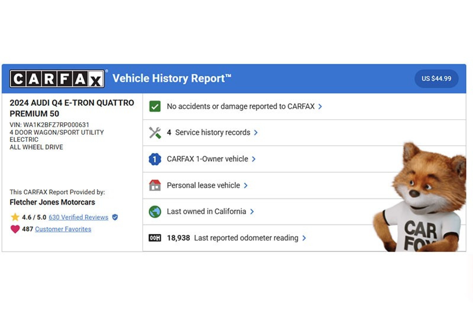 Used 2024 Audi Q4 e-tron Premium with VIN WA1K2BFZ7RP000631 for sale in Costa Mesa, CA