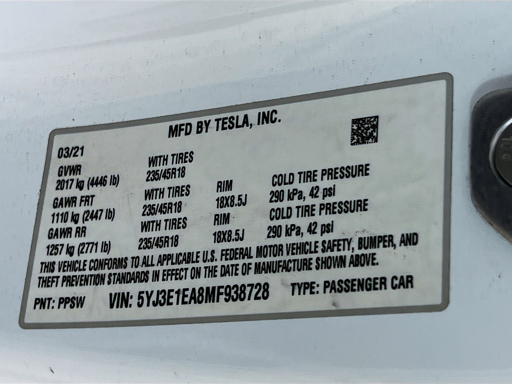 2021 Tesla Model 3 Standard Range Plus photo 26