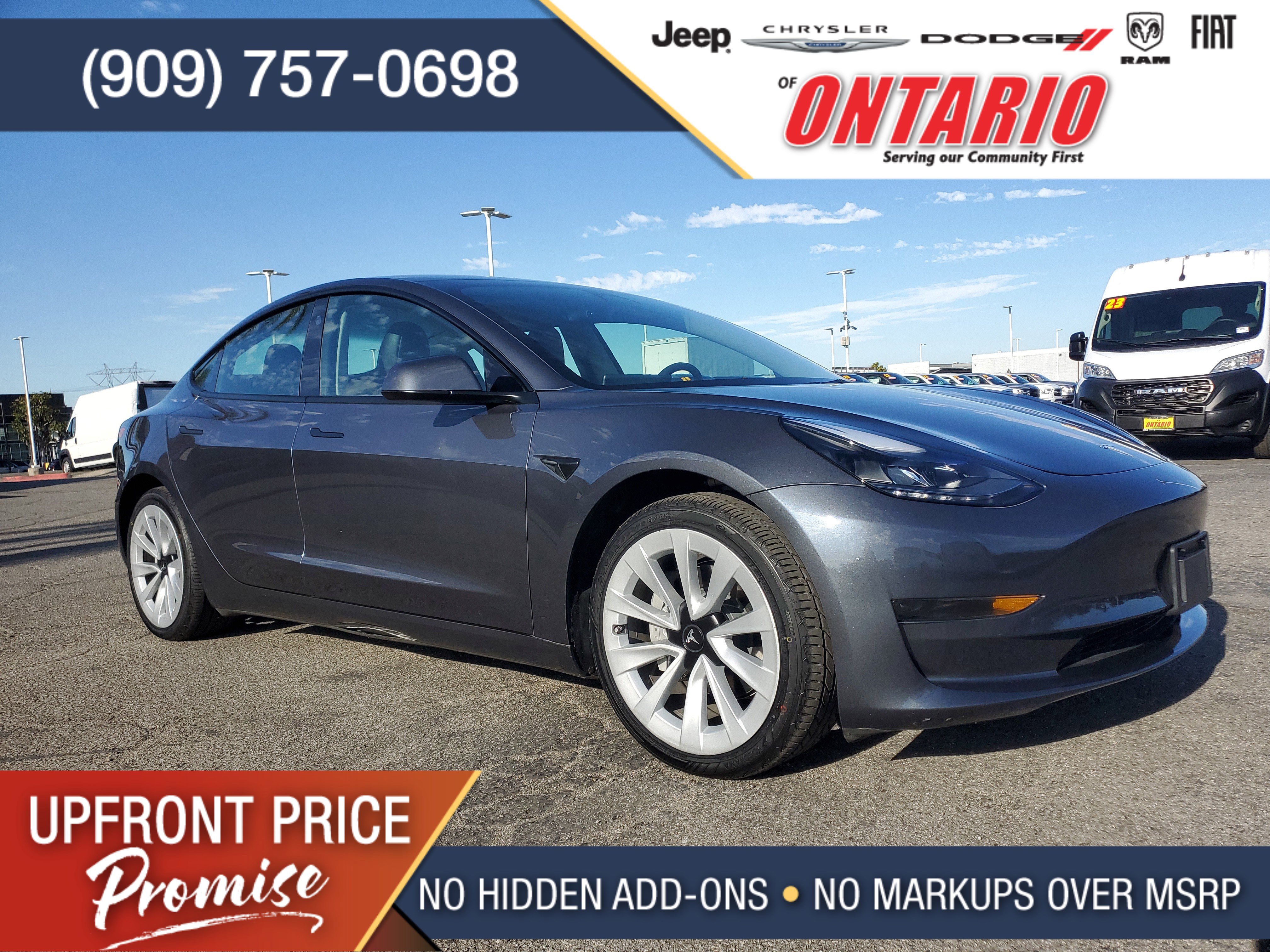 Used 2023 Tesla Model 3 Base with VIN 5YJ3E1EA3PF658140 for sale in Ontario, CA
