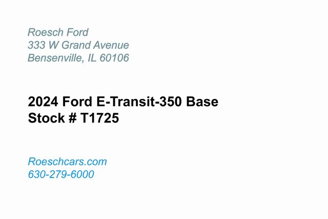 Used 2024 Ford E-Transit Cargo Van Base with VIN 1FTBW9CM6RKA08373 for sale in Bensenville, IL