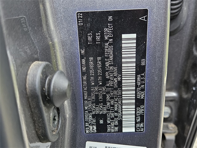 2022 Toyota Highlander Hybrid XLE photo 18