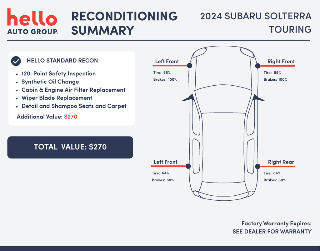 Used 2024 Subaru Solterra Touring with VIN JTMABABA3RA070691 for sale in Santa Clarita, CA