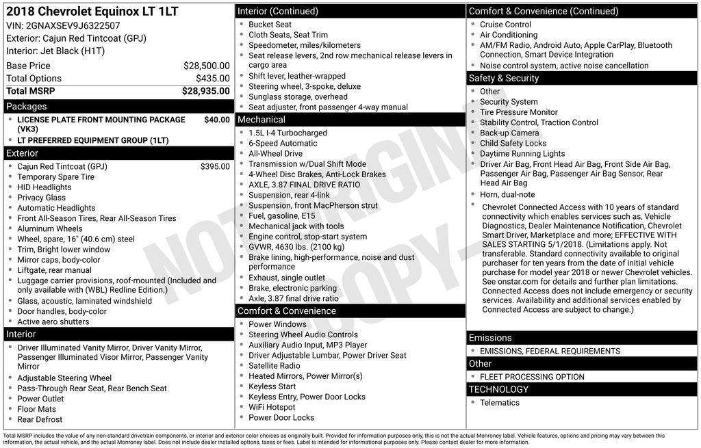 Used 2018 Chevrolet Equinox LT with VIN 2GNAXSEV9J6322507 for sale in Newton, IA