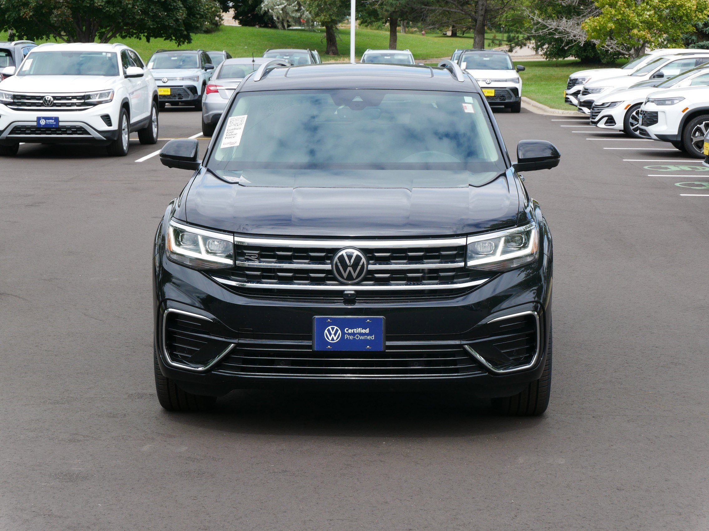 Certified 2022 Volkswagen Atlas SEL Premium R-Line with VIN 1V2FR2CA3NC540205 for sale in Burnsville, Minnesota