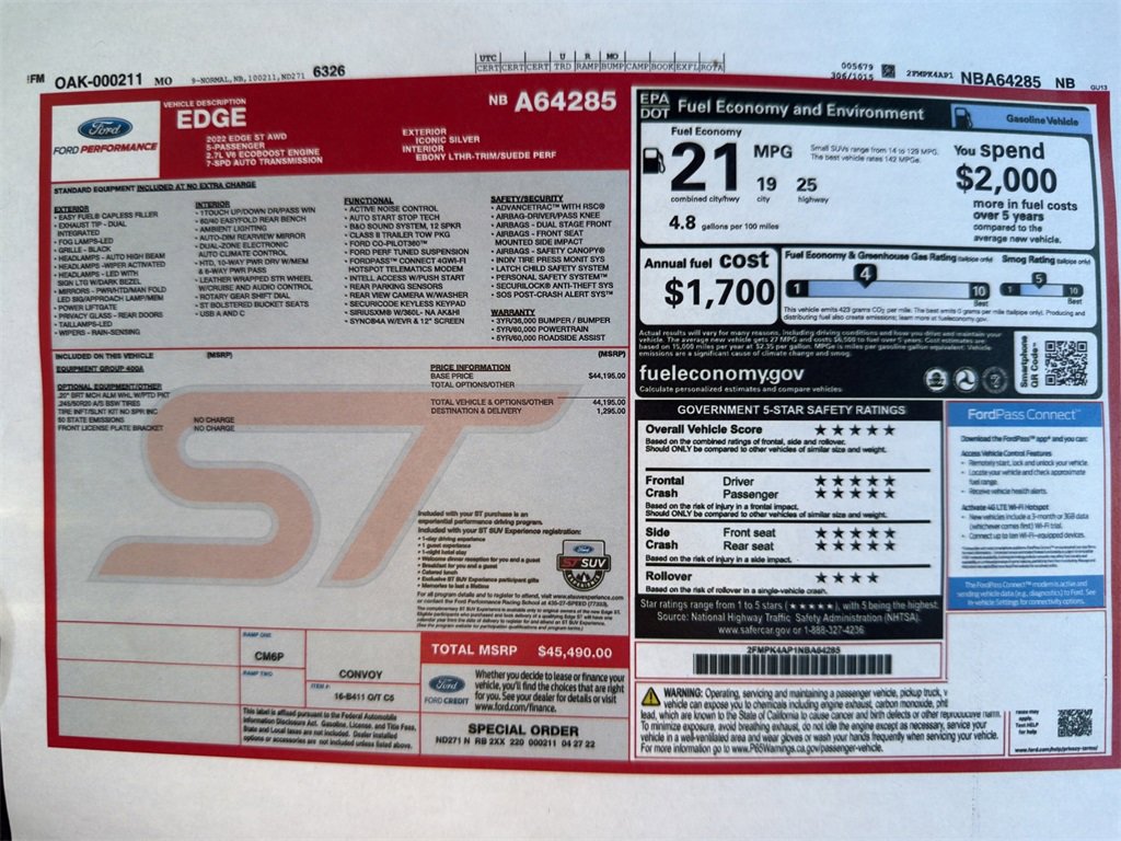 2022 Ford Edge ST photo 2