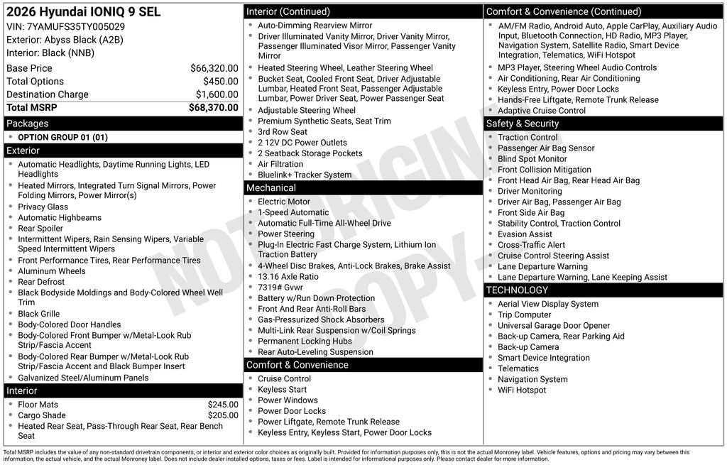 Certified 2026 Hyundai IONIQ 9 SEL with VIN 7YAMUFS35TY005029 for sale in Highland Park, IL