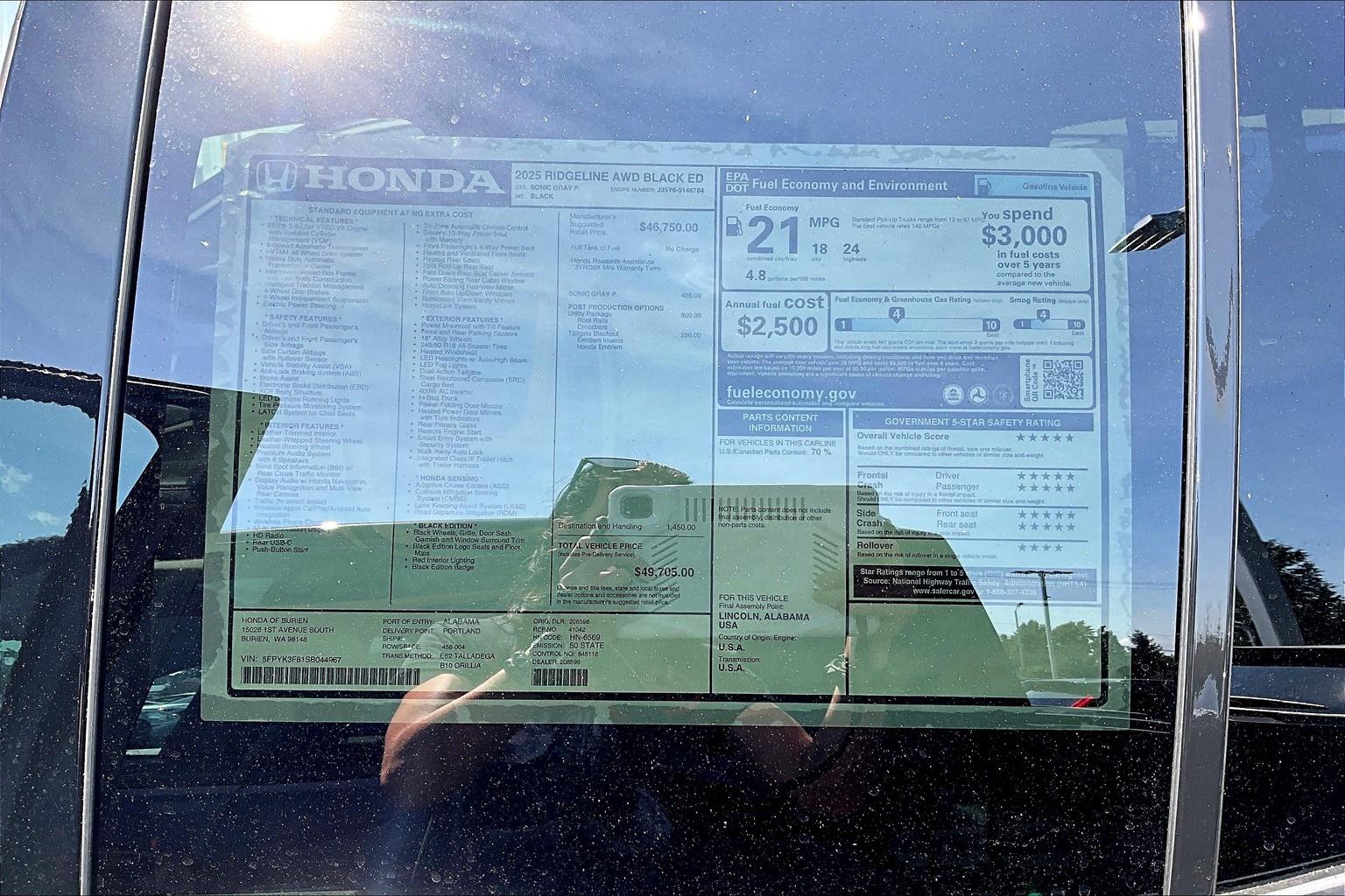 2025 Honda Ridgeline Black Edition photo 26