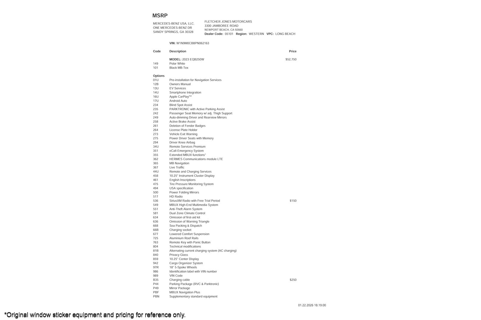Used 2023 Mercedes-Benz EQB Base with VIN W1N9M0CB8PN062163 for sale in Newport Beach, CA