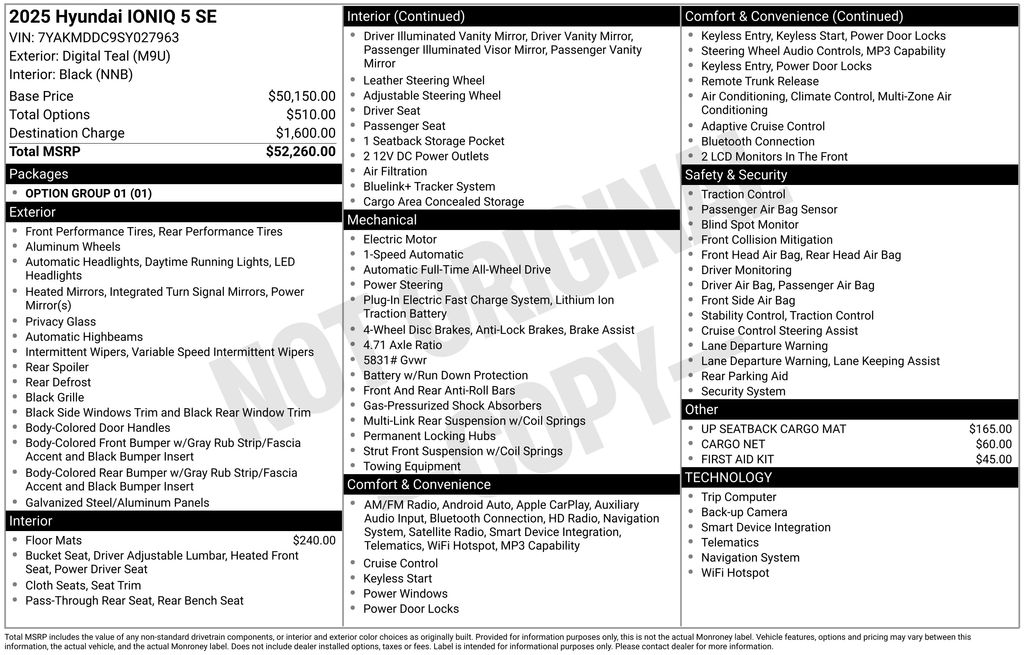 Certified 2025 Hyundai IONIQ 5 SE with VIN 7YAKMDDC9SY027963 for sale in Highland Park, IL