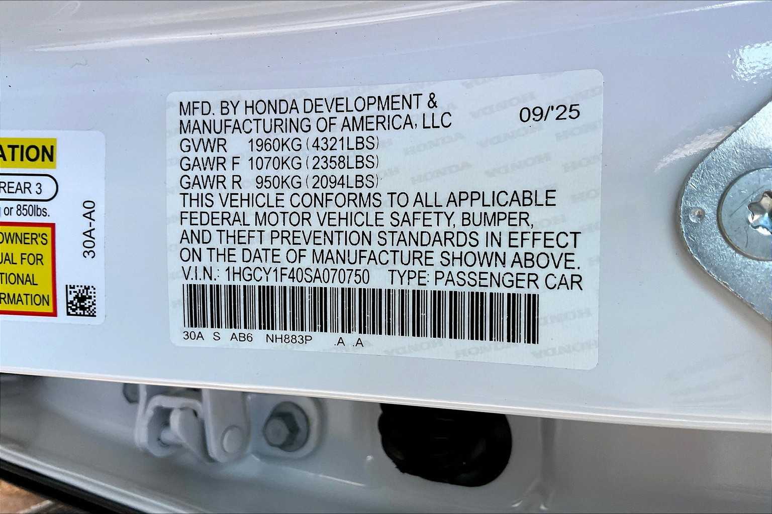 2025 Honda Accord SE photo 19