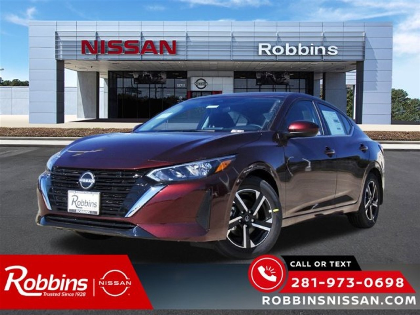 2025 Nissan Sentra SV Red at Robbins Nissan