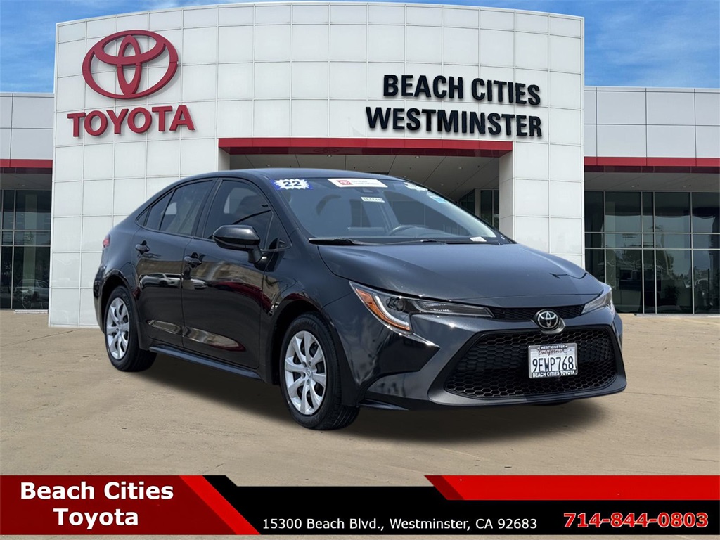 Certified Used 2022 Black Toyota LE image 1