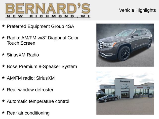 Used 2019 GMC Acadia SLT-1 with VIN 1GKKNMLS3KZ238412 for sale in New Richmond, WI